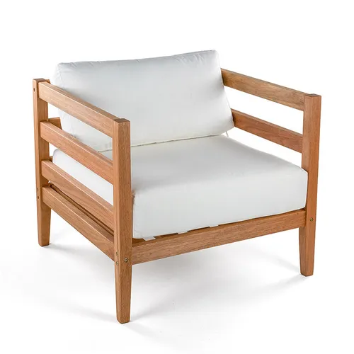 POLTRONA CANNES RIPADA Y ACQUABLOCK CRUDO 86x74x66CM JATOBA - Muebles para el exterior, Uruguay | Vinibel