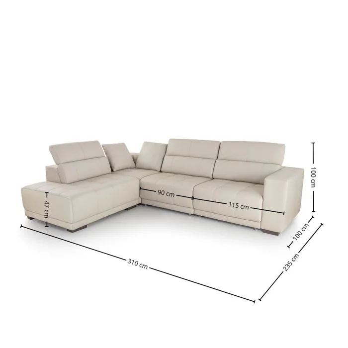 Rinconera Seúl - Cuero Básico - Chaise izquierdo - Arena - (Preventa) en Beige - Sillones y sofás, Uruguay | Nyr, vista 6