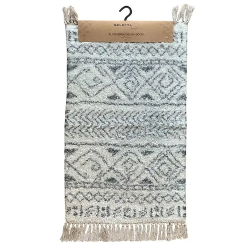 ALFOMBRA 50x80CM TRIBAL BLANCO Y NEGRO en Blanco - Textiles, Uruguay | Decohogar