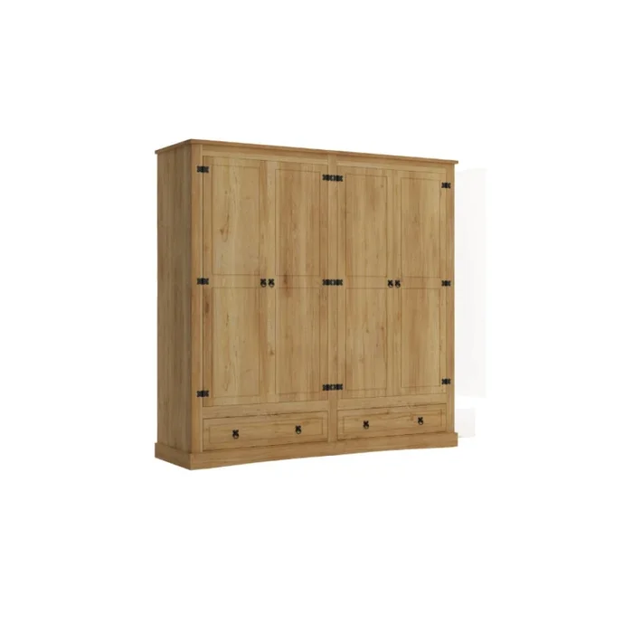 Ropero 4 Puertas - Madera Maciza - Línea Monterrey - Natural en Madera natural - Roperos y placares, Uruguay | Ecowood, vista 2