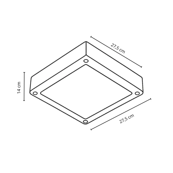 Plafón de Exterior Cuadrado Pro E27 en Gris - Lámparas colgantes, Uruguay | Serlux, vista 5