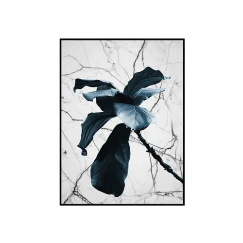 CUADRO CANVAS 30x40CM MARCO NEGRO FLOR AZUL 2 en Azul - Decoración de pared, Uruguay | Koz