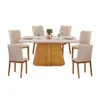 Juego Comedor 6 Sillas Tapizadas Mesa Tapa De Vidrio Ryze en CEDRO OFF WHITE/FREIJO LINHO NEVE - Mesas de comedor, Uruguay | Soy Hogar, vista 1 de 8