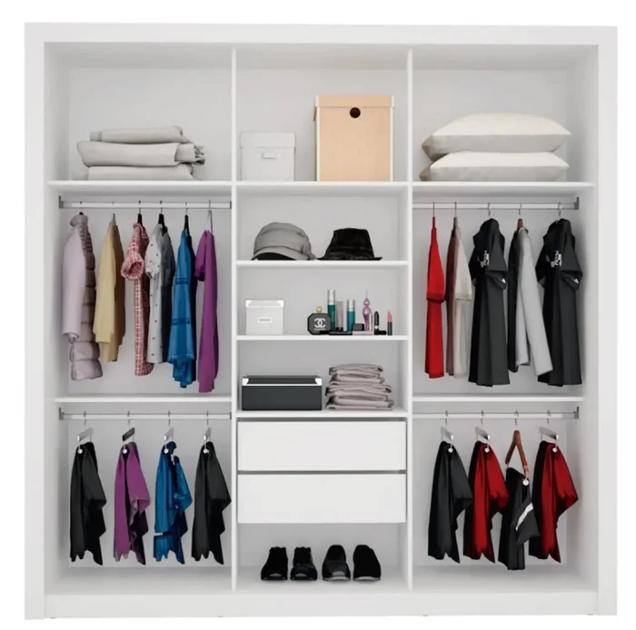 Ropero puertas corredizas - Blanco en Blanco - Roperos y placares, Uruguay | La Cueva Muebles, vista 3