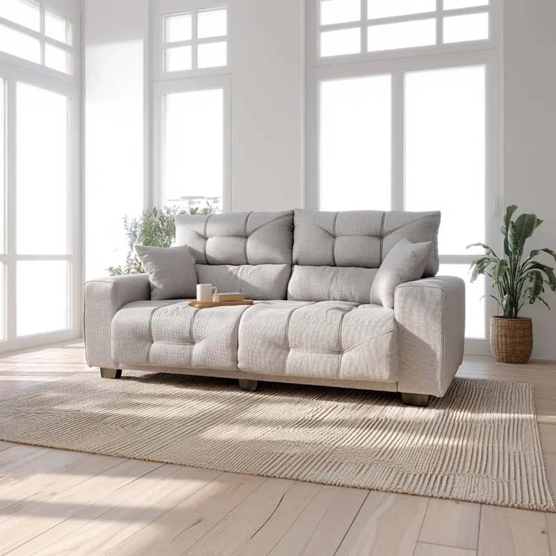 HELLEN- SOFA 3 CUERPOS HANNOVER GRIS CLARO en Gris - Sillones y sofás, Uruguay | Alfa Ventas