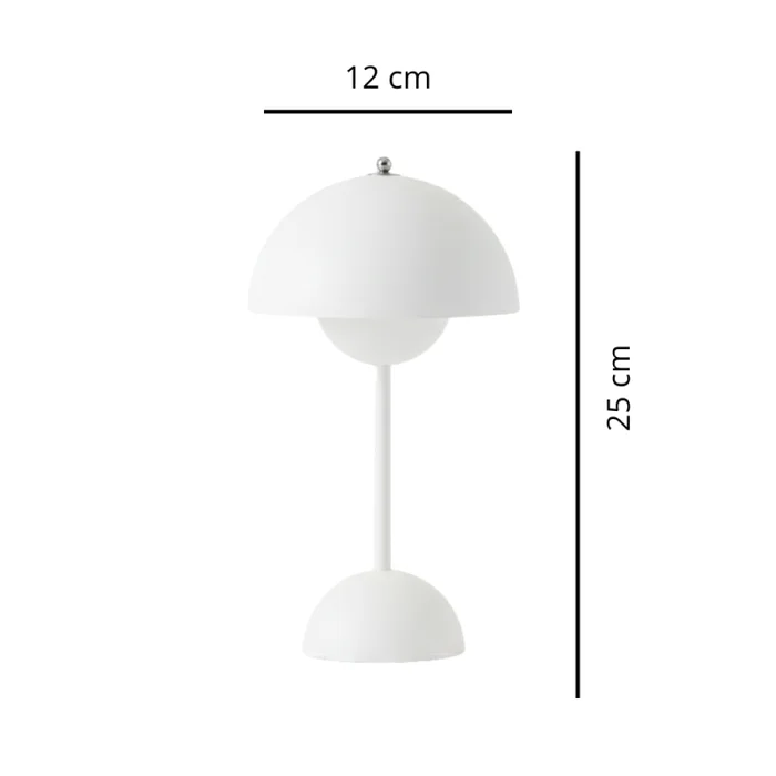 Lampara De Mesa Recargable Kers Blanco en Negro - Lámparas de mesa, Uruguay | Serlux, vista 4