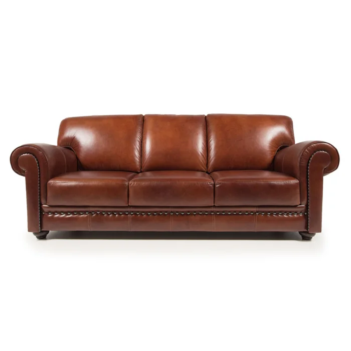 Sofá Gentleman - Cuero Natural - 3 cuerpos - A fabricar en Marrón - Sillones y sofás, Uruguay | NYR, vista 2