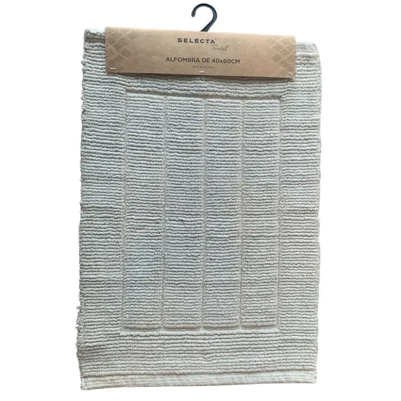 ALFOMBRA ALGODÓN 40X60CM RAYAS CRUDO en Off-white - Textiles, Uruguay | Decohogar