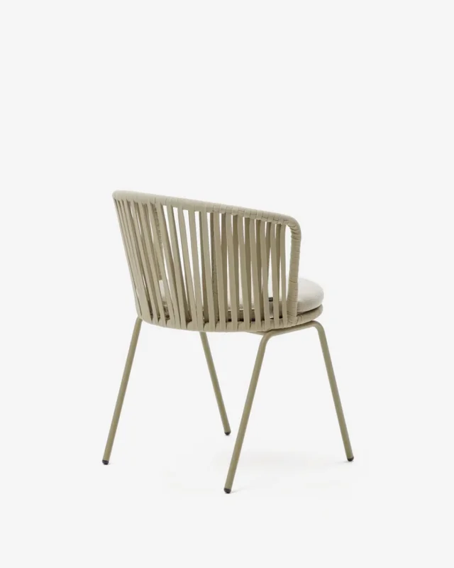 Silla exterior Saconca de cuerda y acero con acabado pintado - beige en Beige - Sillas, Uruguay | Kavehome, vista 9