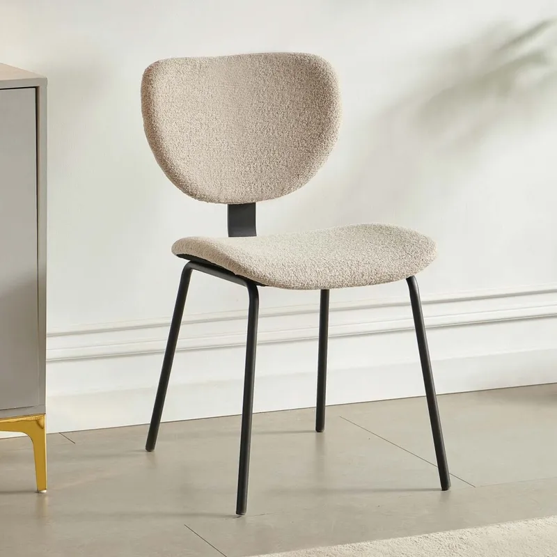 Silla De Comedor Metal-y-tela Natural-beige Hibisco en Beige - Sillas, Uruguay | Divino