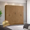 Armario Ropero Placard de 6 Puertas Línea Plus con 2 Cajones y Perchero Horizontal - MDP - Freijo en Madera natural - Roperos y placares, Uruguay | Mulata, vista 4 de 10