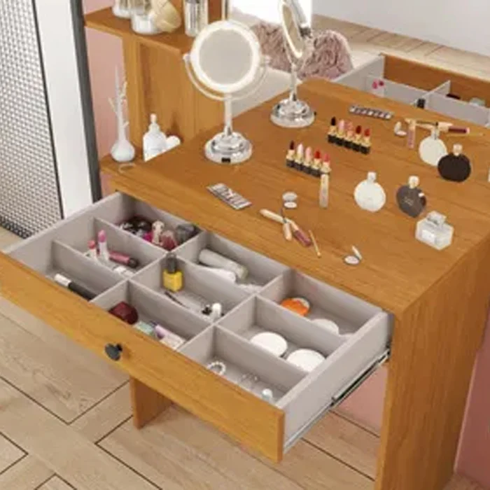 Tocador Espejo 1 Cajon Varios Estantes Para Maquillaje en CINAMOMO - Cómodas, Uruguay | Soy Hogar, vista 4