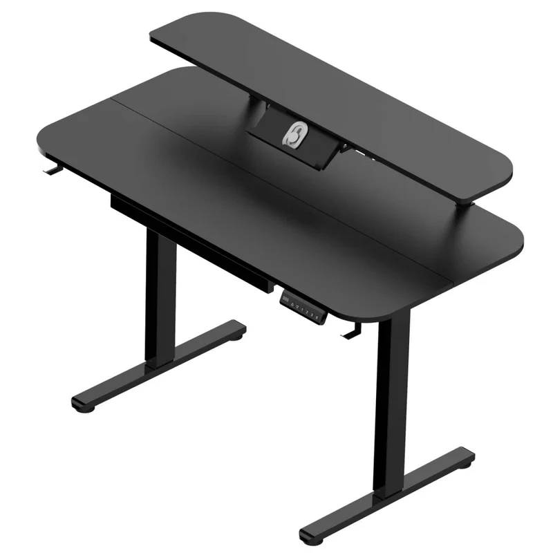 Escritorio Regulable Metal-y-mdf Negro Aileron en Negro - Escritorios y sillas de escritorio, Uruguay | Divino, vista 3