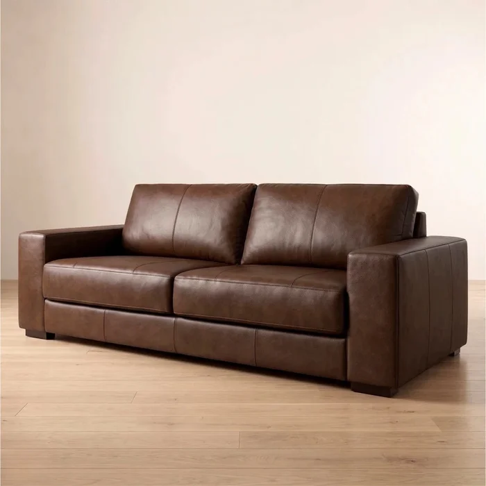 Sillón 3 cuerpos Como - 100% Cuero - Caramelo en Marrón - Sillones y sofás, Uruguay | Ecowood, vista 2