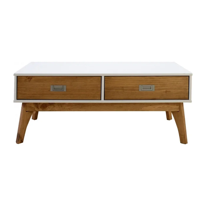 Mesa de living Linea Metro - Blanco/Miel en Multicolor - Mesas de living, Uruguay | La Cueva Muebles, vista 2