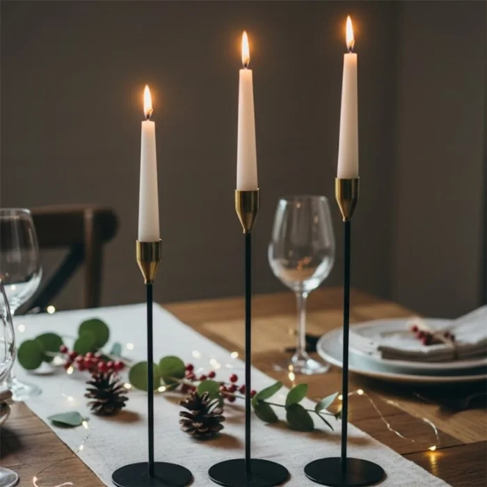 SET 3 CANDELABRO 8x23/28/33CM CON PUNTA DORADA en Dorado - Velas y Portavelas, Uruguay | Decohogar, vista 2