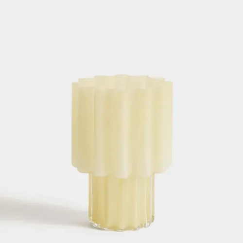 Jarrón Cristila de vidrio amarillo 25 cm en Amarillo - Jarrones, Uruguay | Kavehome