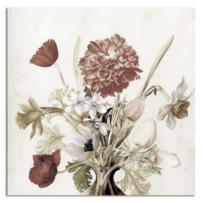 CUADRO CANVAS 30x30cm FLORES BEIGE 1 en Beige - Decoración de pared, Uruguay | Decohogar
