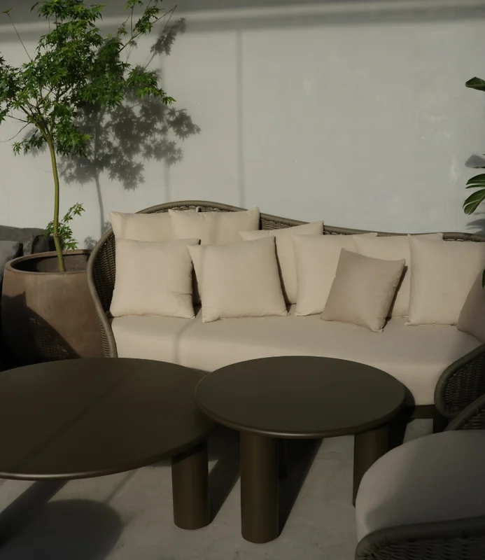MESA IBIZA CENTRO EXTERIOR ALUMINIO en Marrón - Muebles para el exterior, Uruguay | Masinfinito Casa, vista 3
