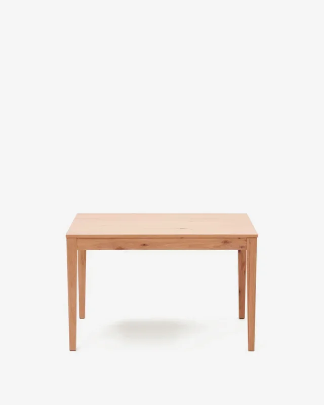 Mesa extensible Yain de chapa y madera maciza de roble - 120 (180) x 80 cm en Madera natural - Mesas de comedor, Uruguay | Kavehome, vista 8