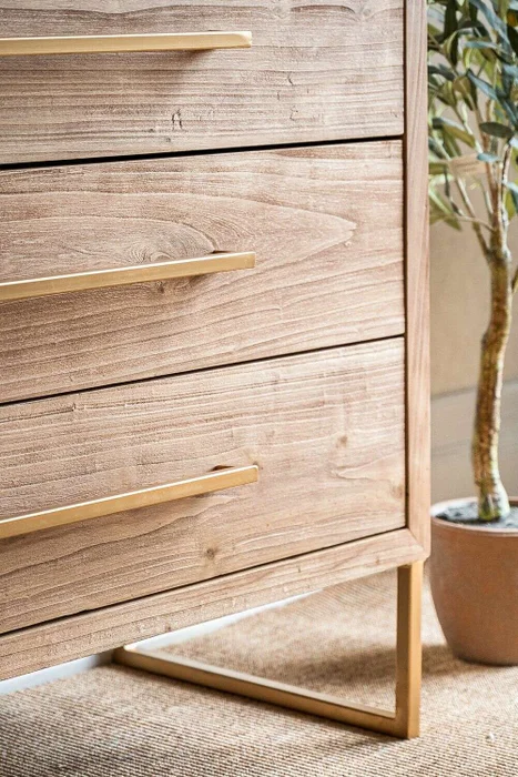 COMODA SUR - ALAMO Y HIERRO ORO VIEJO en Madera natural - Bibliotecas, Uruguay | La Iberica, vista 5