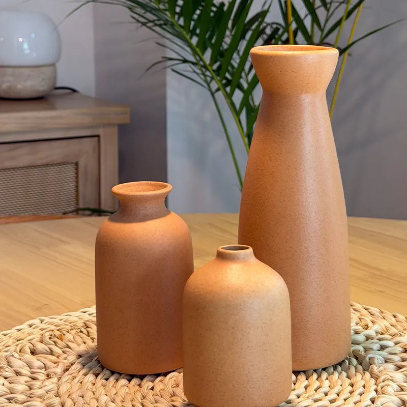 Set Jarrones Cerámica Tierra en Terracota - Jarrones, Uruguay | Cabana