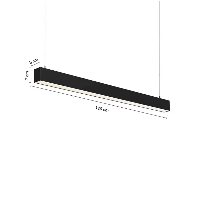 Luminaria Lineal LED 36W Negro Luz Cálida 120cm en Negro - Lámparas colgantes, Uruguay | Serlux, vista 5