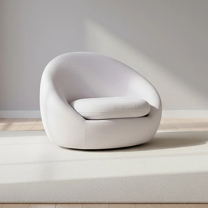 Butaca Giratoria Tela Natural-beige Oslo Beige en Beige - Sillones y sofás, Uruguay | Divino