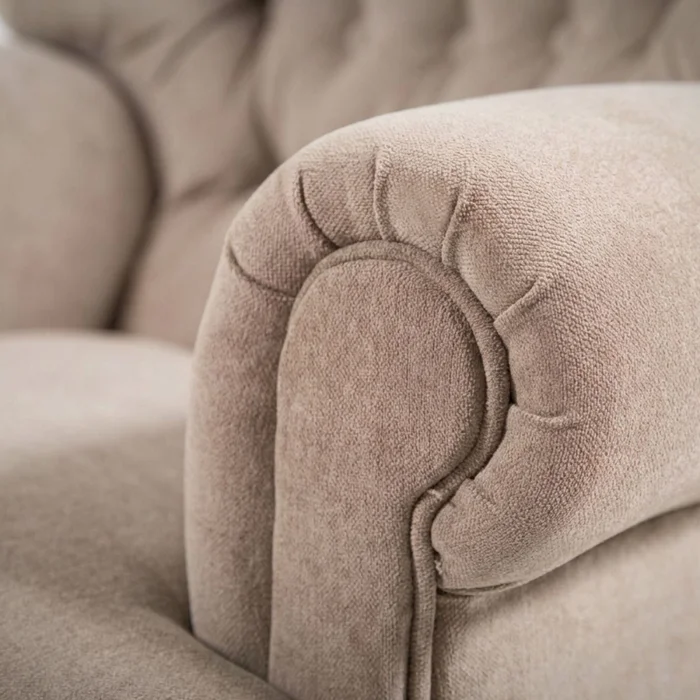 Butaca Bergere Capitoné fija - Tela Aquaclean - A fabricar en Beige - Butacas, banquetas y puffs, Uruguay | NYR, vista 3
