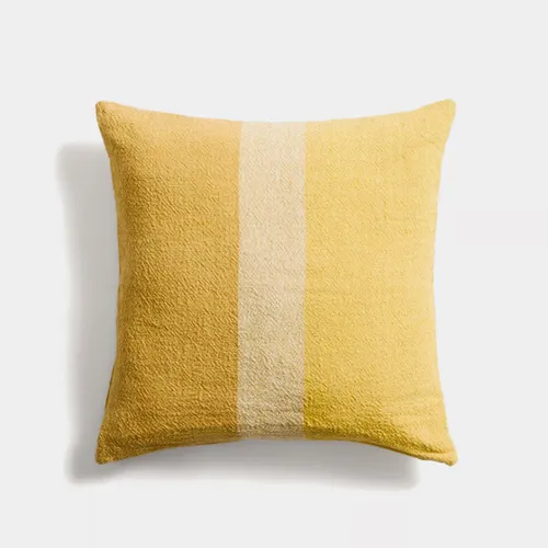 Almohadón Nurei de algodón y lino amarillo, 50 x 50 cm en Amarillo - Textiles, Uruguay | Kavehome