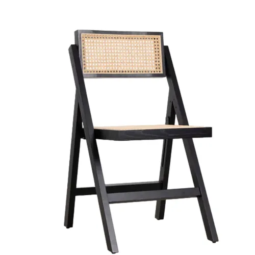 Silla Plegable Motala Madera de Fresno/Rattan Natural - Negra - Sillas, Uruguay | Berna home