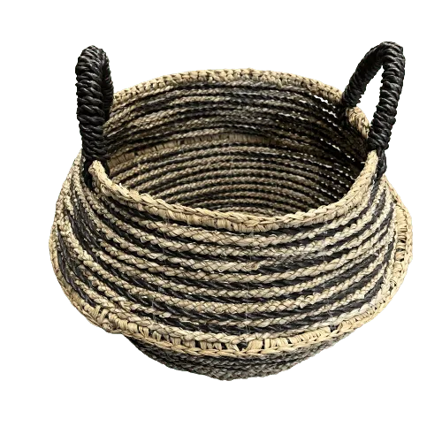 Cesto Rattan en Negro - Decoración, Uruguay | Camino a Casa