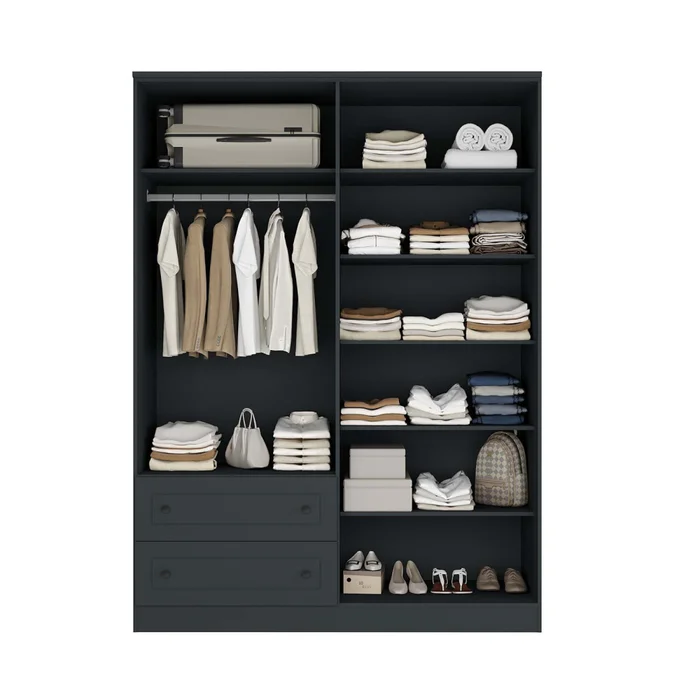 Placard 4 Puertas Mdf Gris Americano Plus en Gris - Roperos y placares, Uruguay | Divino, vista 2