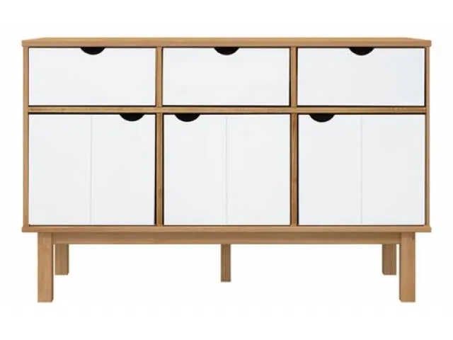 Aparador 3P y 3C Mel/Gris Linea Nordica en Madera Maciza en Madera natural - Comedor, Uruguay | Que Sal Muebleria