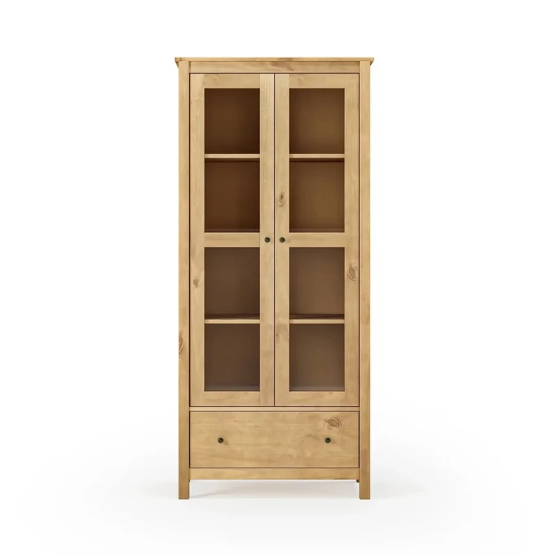 Cristalero 2 Puertas 1 Cajón Material Natural - Mari - Miel en Madera natural - Aparadores y recibidores, Uruguay | Rústico Hogar, vista 3