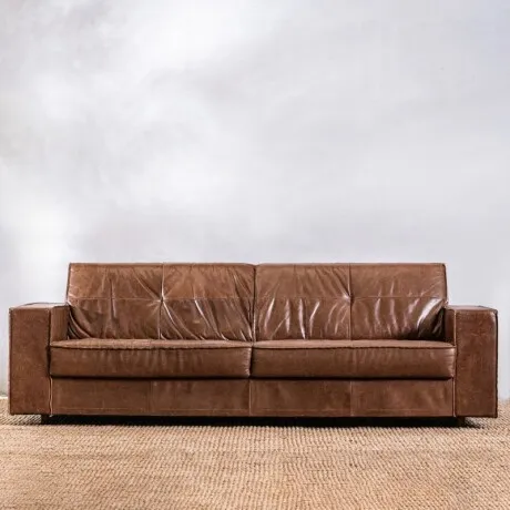 Sillón Cuero Avan 3 Cuerpos Chocolate en Marrón - Sillones y sofás, Uruguay | Aihaus