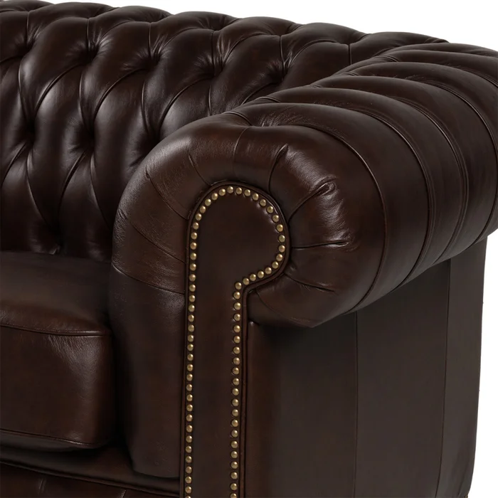 Sofá Chesterfield Novo - Cuero Advanced - 2 cuerpos - Havana - (Preventa) en Marrón - Sillones y sofás, Uruguay | Nyr, vista 4