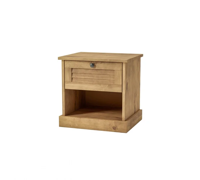 Mesa de Luz 1 Cajón - Línea Valenciana - Natural en Madera natural - Mesas de luz, Uruguay | Rústico Hogar, vista 2