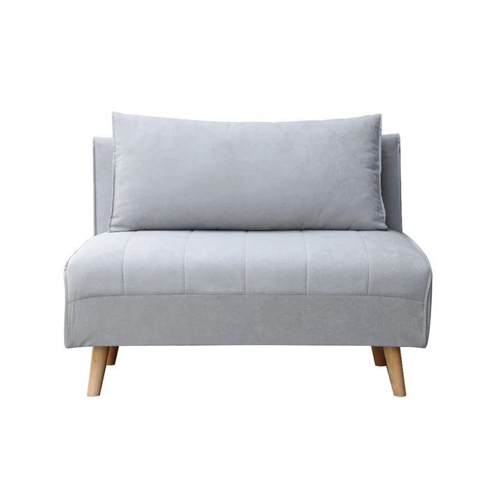 Sofa Cama Plaza Y Media Plegable Tela Patas De Madera en Gris - Sillones y sofás, Uruguay | Soy Hogar