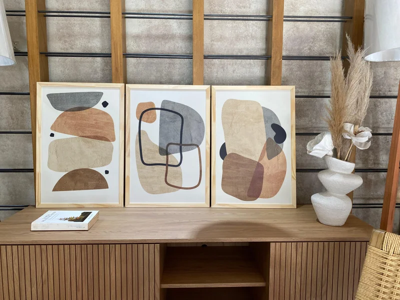 PKit 3 Cuadros - Abstracto Celeste - 40 x 60 - Decoración de pared, Uruguay | Berna home, vista 3