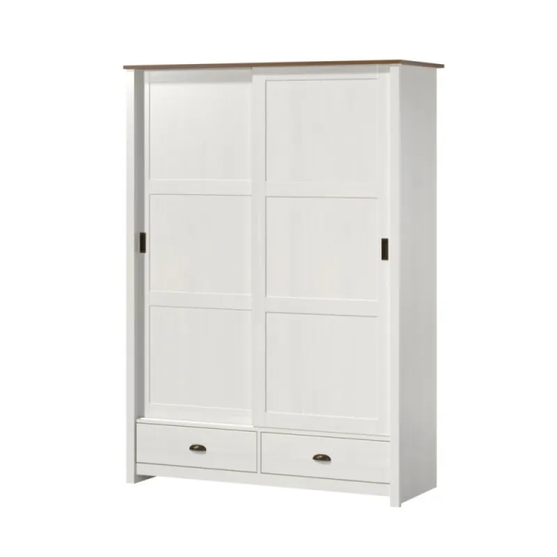 Ropero Colonial 2 Puertas Correr Blanco 100% Madera en Blanco - Roperos y placares, Uruguay | Albanés
