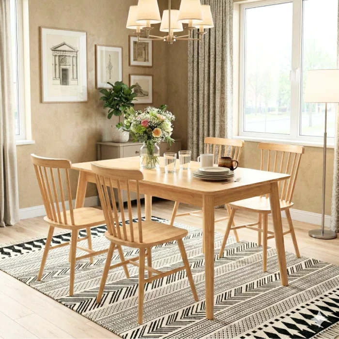 Mesa de comedor 140 cm – Madera maciza – Oslo en Madera natural - Mesas de comedor, Uruguay | Berna Home, vista 4