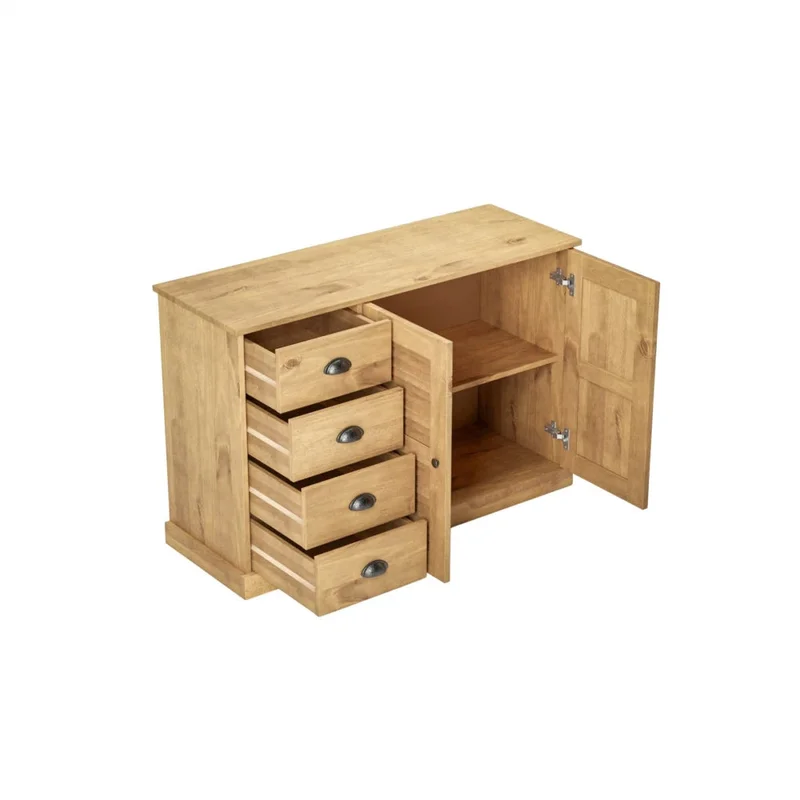 Aparador - 2 puertas - 4 cajones - Línea Oslo - Natural en Madera natural - Aparadores y recibidores, Uruguay | Ecowood, vista 3