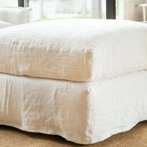 PUFF ALMA LINO BLANCO - 81 X 81 CMS - Sillones y sofás, Uruguay | La Iberica