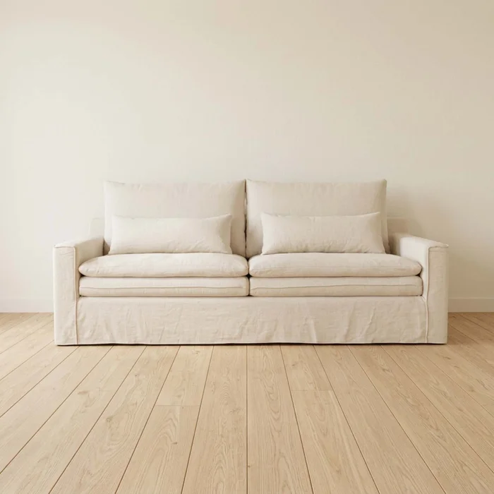 Sofá 3 Cuerpos Tela Natural-beige Positano Beige en Beige - Sillones y sofás, Uruguay | Divino