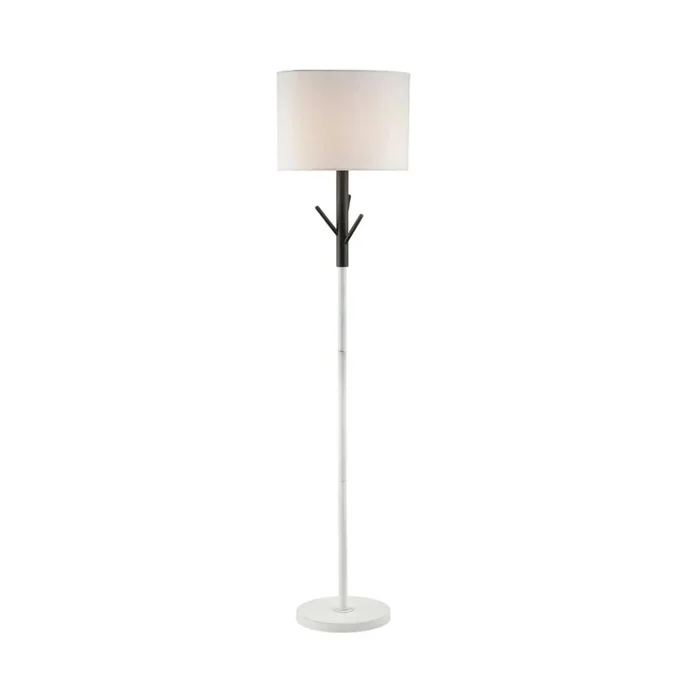 LAMPARA DE PIE D38x160CM TELA/METAL BLANCO en Blanco - Lámparas de pie, Uruguay | Koz