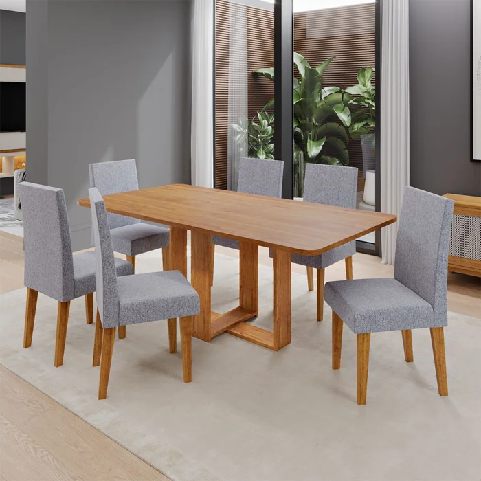 Juego De Comedor 6 Sillas Mdp Sillas Tampizadas en Gris - Mesas de comedor, Uruguay | Soy Hogar, vista 2
