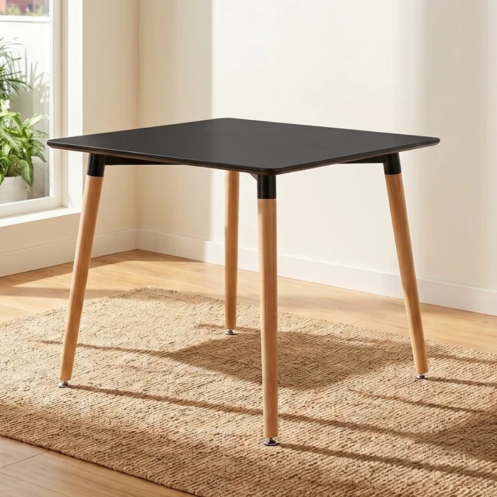 Mesa de Comedor 80 - Danesa - Negro en Negro - Mesas de comedor, Uruguay | Rústico Hogar