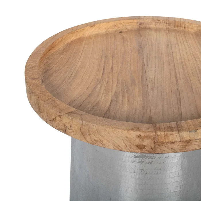 Mesa Lateral Madera-y-aluminio Gris Silver Plata en Multicolor - Mesas de living, Uruguay | Divino, vista 4