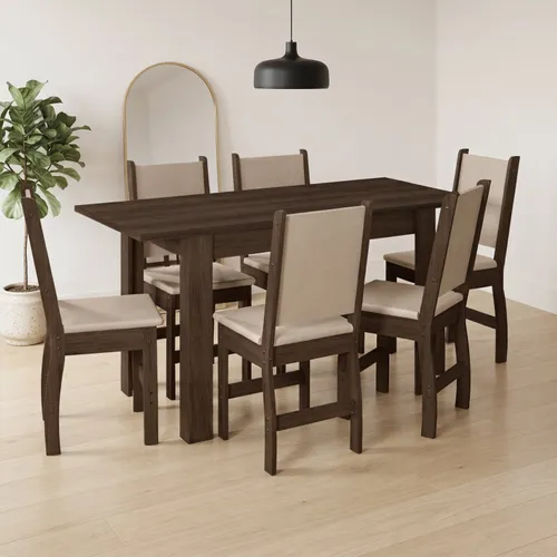 Poliman Juego de comedor Helo 6 sillas - Moderna Hogar en Elegí una opciónAmendoacarvalhoLimpiar - Mesas de comedor, Uruguay | Moderna Hogar